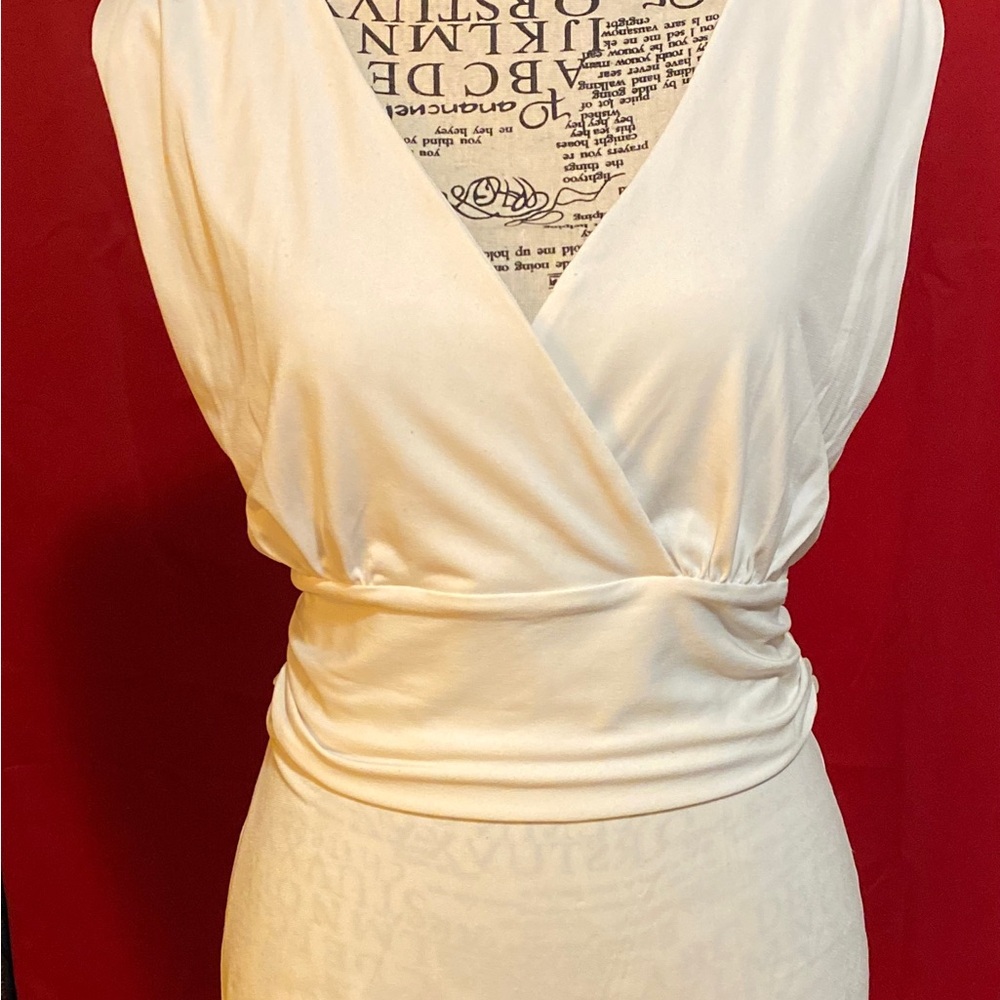 Bandolino Vintage Cream V-Neck Wrap Blouse